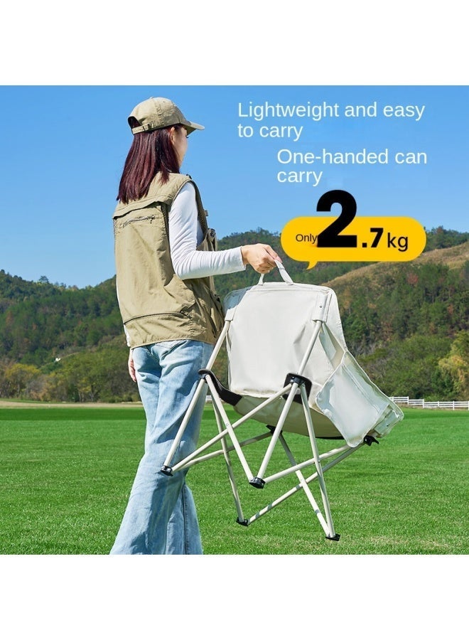general Camping Picnic Outdoor Ultra Light Moon Chair Portable Folding Chair Beach Sketch Fishing Stool - Image 2